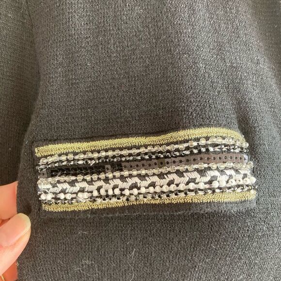 Chicos Elegant sweater Jacket w/ embroidery & beading - Picture 7 of 11